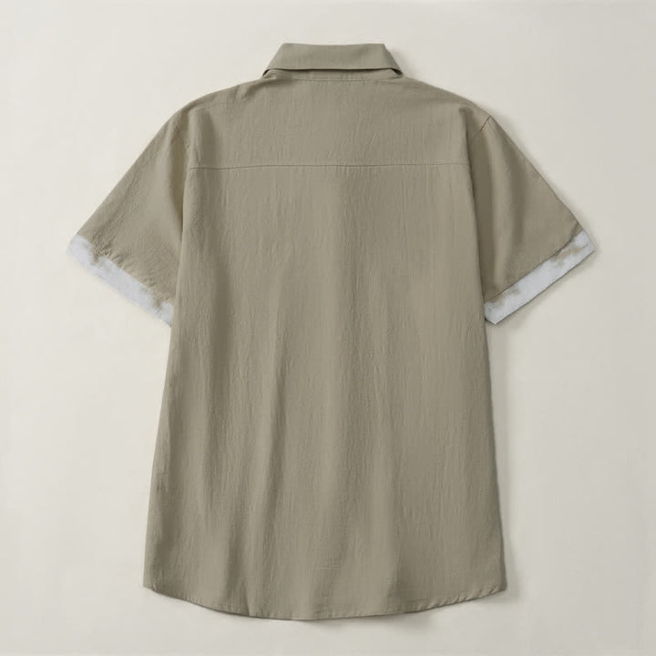 Buddha Stones Camicia da uomo a maniche corte, stile boho estivo casual, con stampa tie-dye. - image 2
