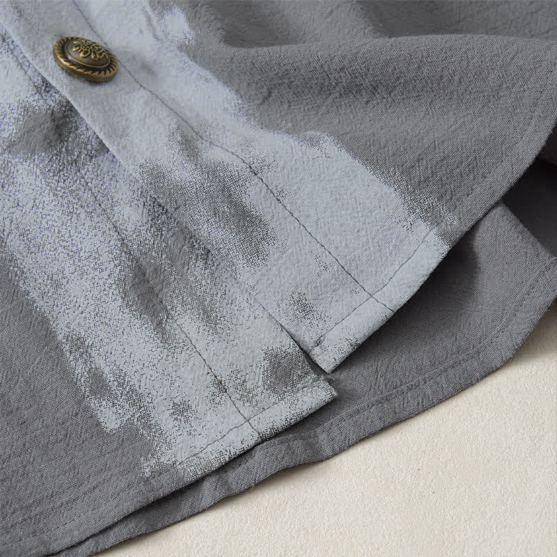 Buddha Stones Camicia da uomo a maniche corte, stile boho estivo casual, con stampa tie-dye. - image 22