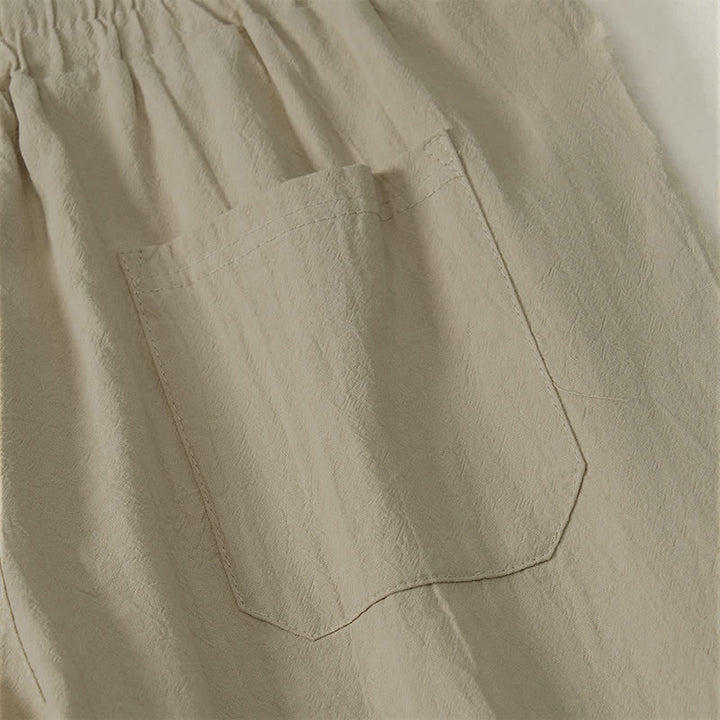 Buddha Stones Pantaloni lunghi da uomo a gamba dritta, tinta unita, con coulisse, ideali per l'autunno, con tasche. - image 6