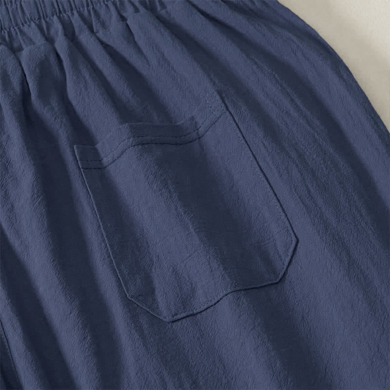 Buddha Stones Pantaloni lunghi da uomo a gamba dritta, tinta unita, con coulisse, ideali per l'autunno, con tasche. - image 14