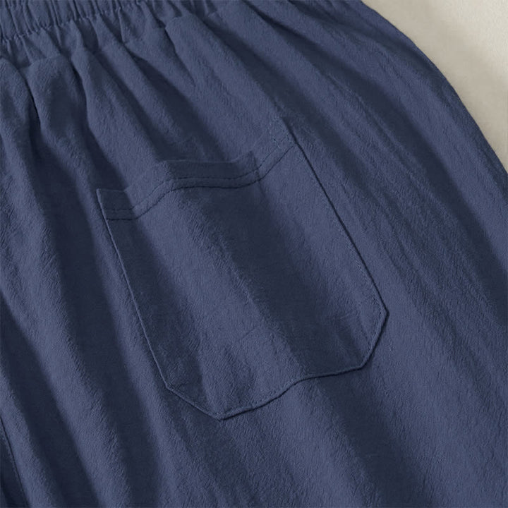 Buddha Stones Pantaloni lunghi da uomo a gamba dritta, tinta unita, con coulisse, ideali per l'autunno, con tasche. - image 14