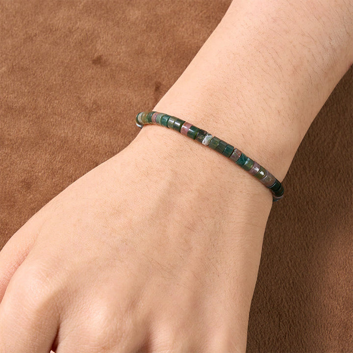 Buddha Stones Bracciale con perle piatte a taglio dritto in lapislazzuli Truth - image 5