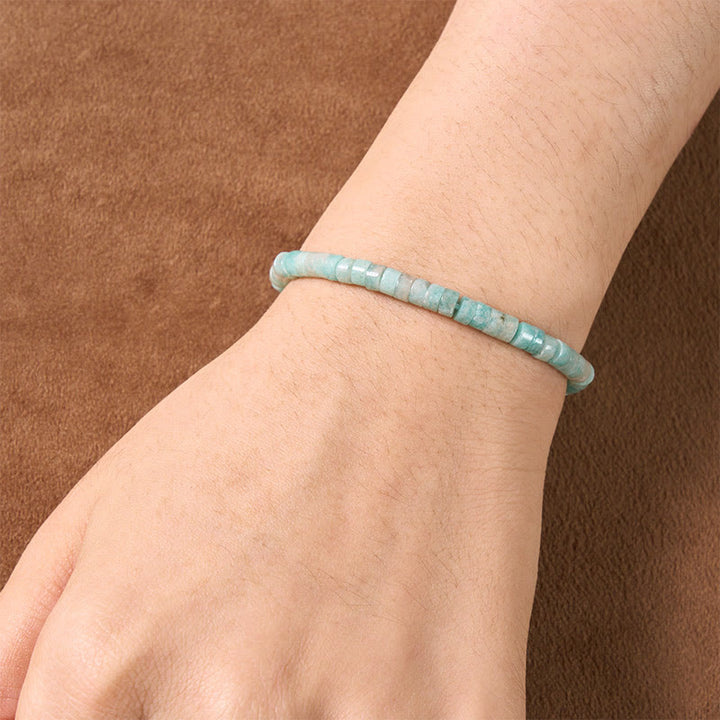 Buddha Stones Bracciale con perle piatte a taglio dritto in lapislazzuli Truth - image 8