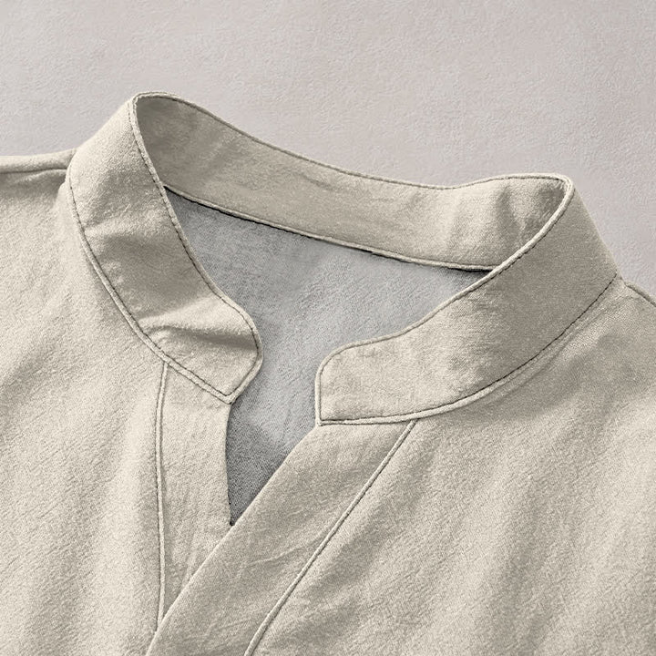 Buddha Stones Camicia da uomo a maniche corte con mezza abbottonatura, in cotone, con stampa bonsai e sole, motivo Zen. - image 2