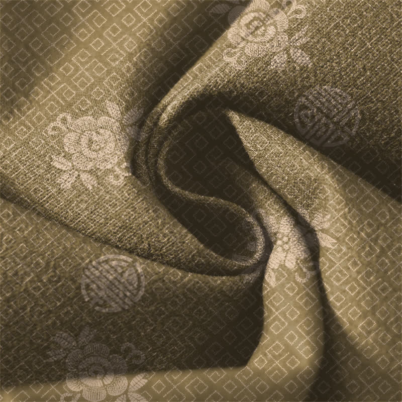 Buddha Stones Pantaloni da uomo affusolati in puro cotone con motivo a medaglione floreale e coulisse, con tasche. - image 6