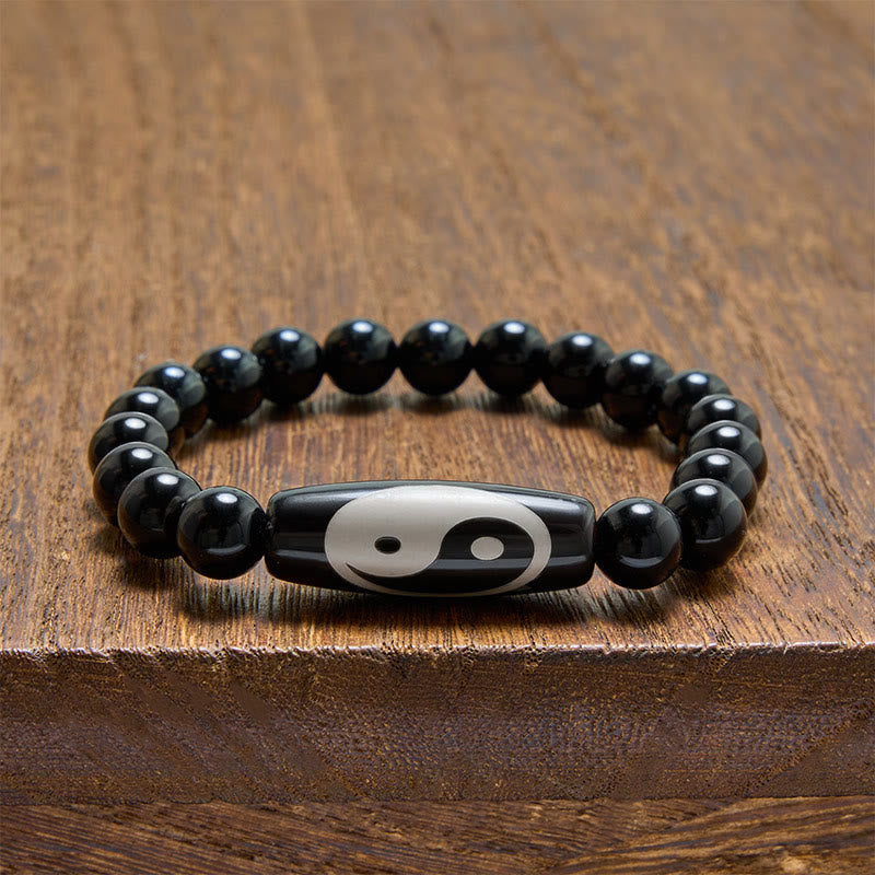Buddha Stones Bracciale Yin Yang Armonia in Onice Nera - image 3