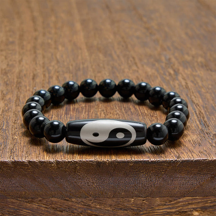 Buddha Stones Bracciale Yin Yang Armonia in Onice Nera - image 3