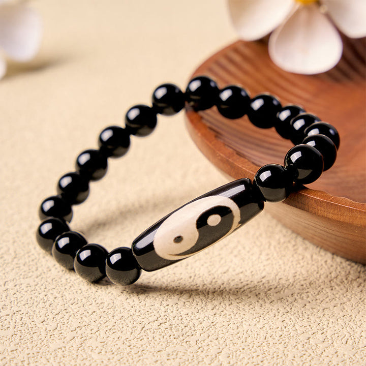 Buddha Stones Bracciale Yin Yang Armonia in Onice Nera - Yin Yang (Equilibrio ♥ Armonia) - image 0