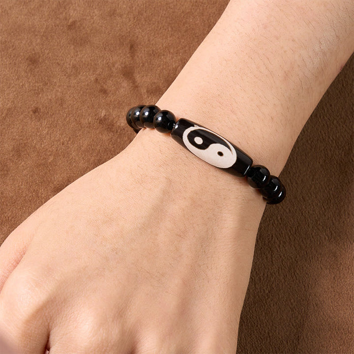 Buddha Stones Bracciale Yin Yang Armonia in Onice Nera - image 4