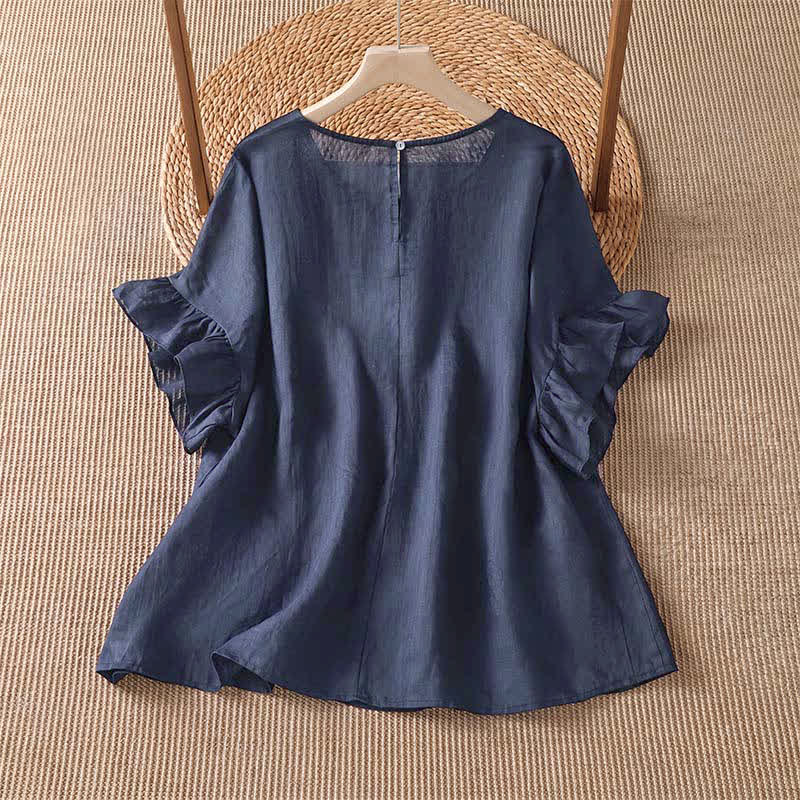 Buddha Stones T-shirt da donna a maniche corte, stile boho estivo casual, con stampa floreale. - image 7