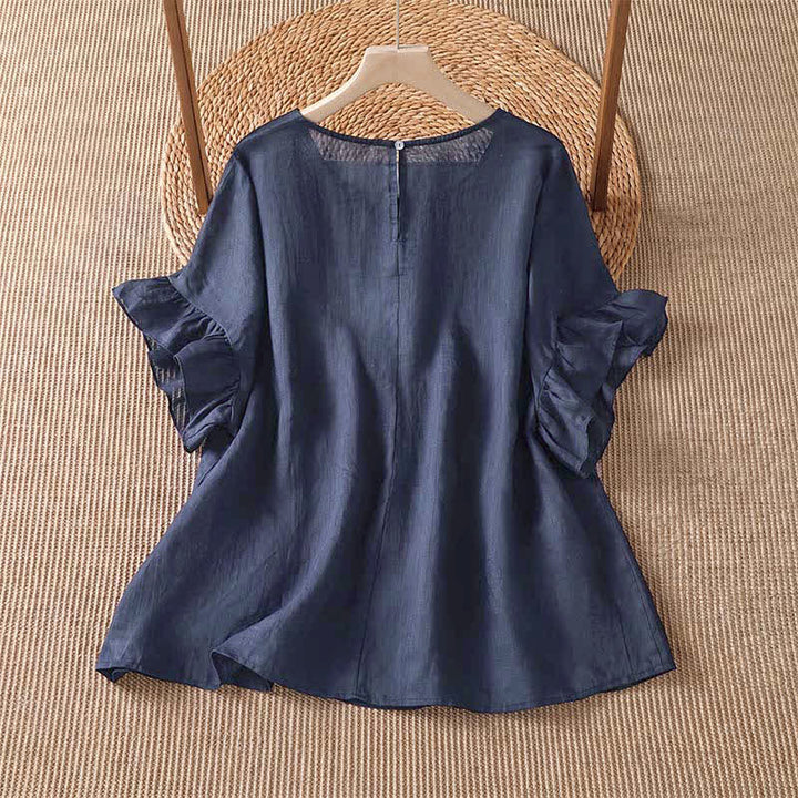 Buddha Stones T-shirt da donna a maniche corte, stile boho estivo casual, con stampa floreale. - image 7