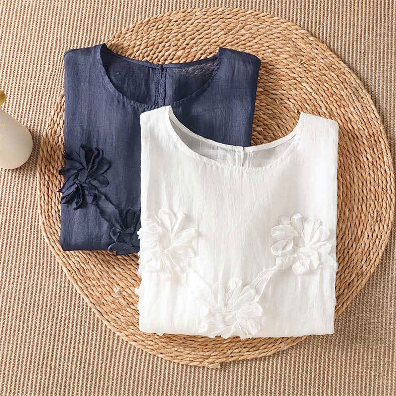 Buddha Stones T-shirt da donna a maniche corte, stile boho estivo casual, con stampa floreale. - image 14