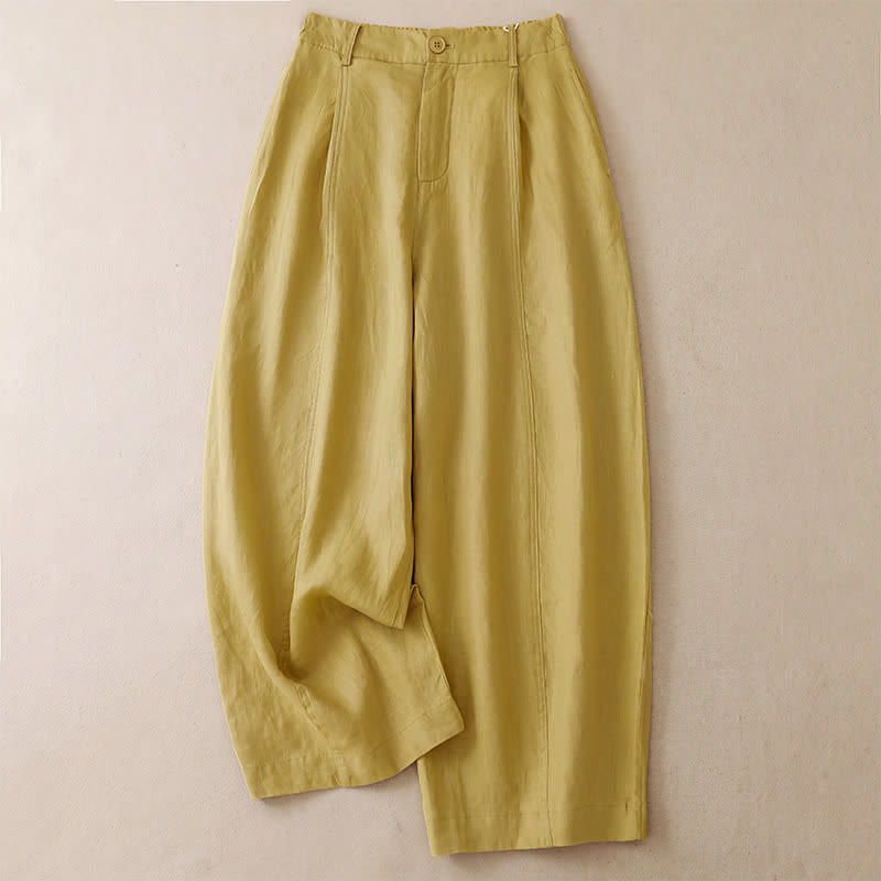 Buddha Stones Pantaloni corti da donna a gamba larga con tasche, stile casual, minimalista, tinta unita, per primavera/estate. - Cachi - US8-10, UK/AU12-14, EU40-42 (2XL) - image 0