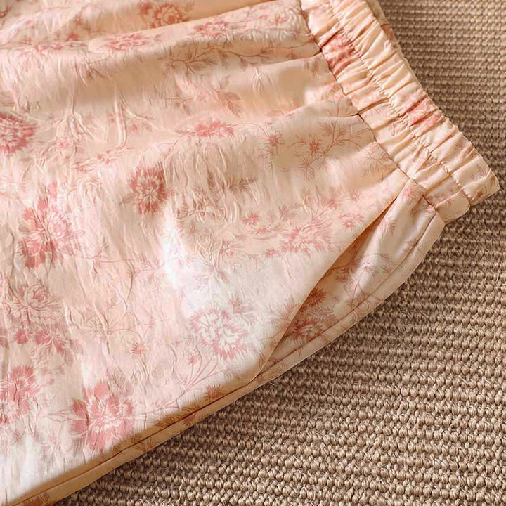 Buddha Stones Pantaloni lunghi da donna a gamba larga, stile boho, rosa, con stampa floreale, per primavera/estate e tempo libero, con tasche. - image 5