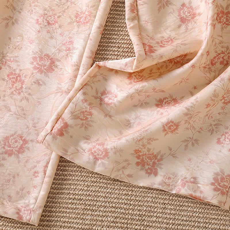 Buddha Stones Pantaloni lunghi da donna a gamba larga, stile boho, rosa, con stampa floreale, per primavera/estate e tempo libero, con tasche. - image 6