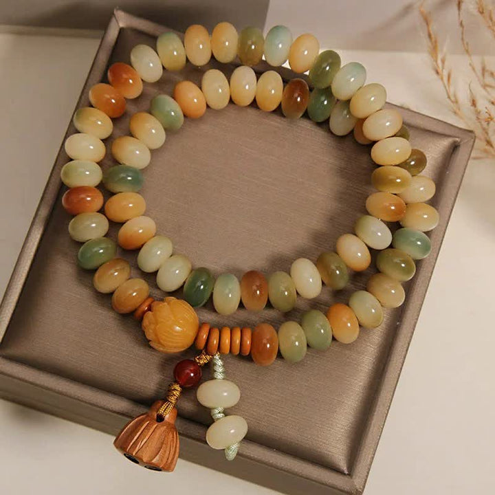 Buddha Stones Bracciale a doppio giro con loto bianco Bodhi Seed Bodhi Purificazione - image 2