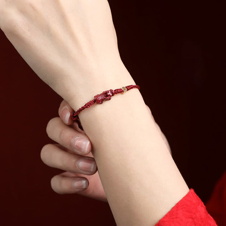 Buddha Stones Bracciale regolabile con cordino rosso e moneta cinese Pi Xiu in argento sterling 925, simbolo di ricchezza. - image 10