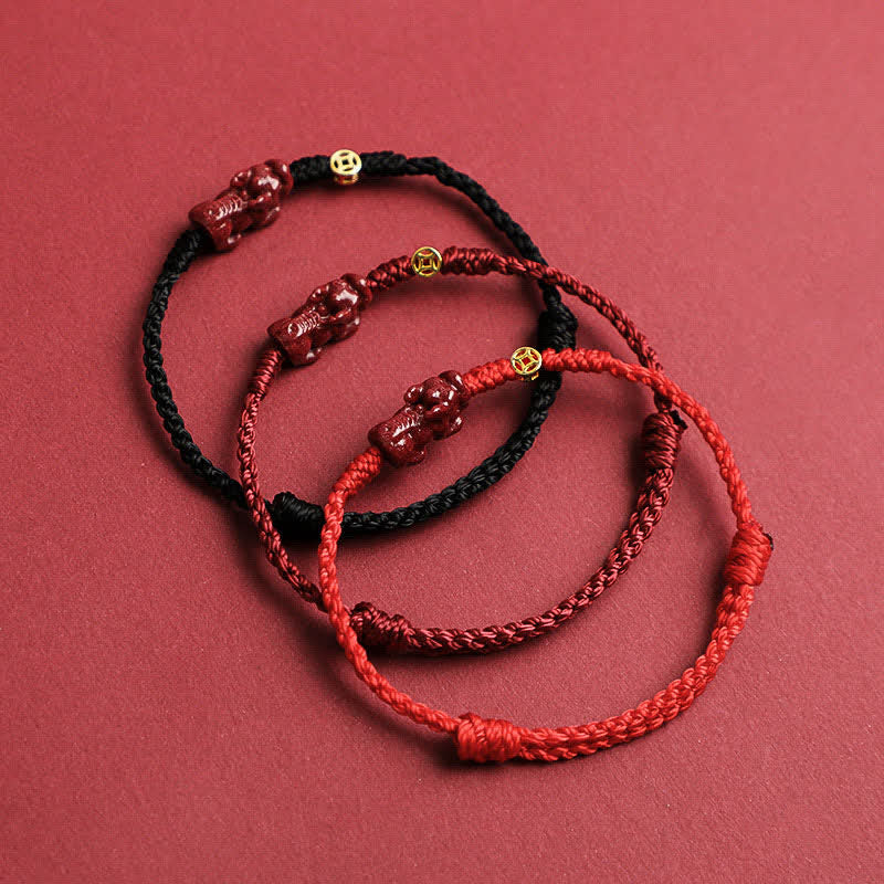 Buddha Stones Bracciale regolabile con cordino rosso e moneta cinese Pi Xiu in argento sterling 925, simbolo di ricchezza. - image 4
