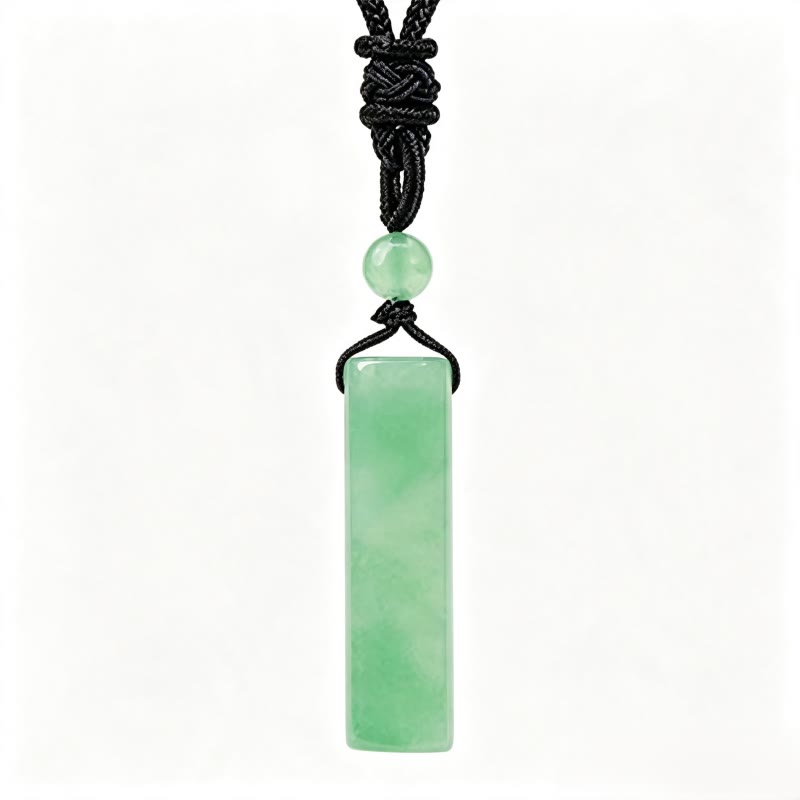 Buddha Stones Collana con ciondolo cilindrico a tema guarigione in vari cristalli di quarzo rosa, avventurina verde e ametista. - Avventurina verde - image 3