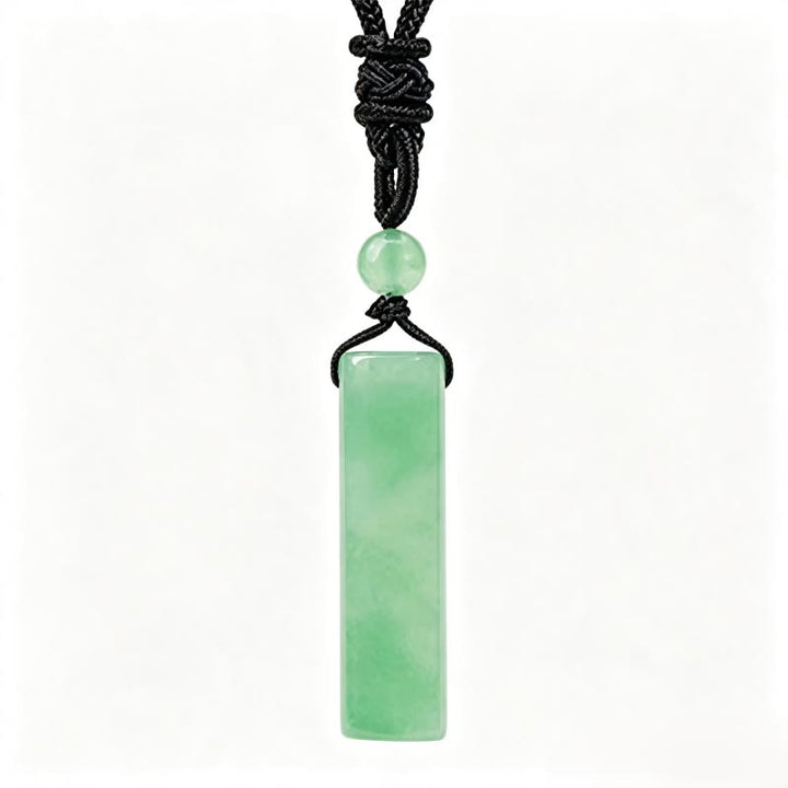 Buddha Stones Collana con ciondolo cilindrico a tema guarigione in vari cristalli di quarzo rosa, avventurina verde e ametista. - Avventurina verde - image 3