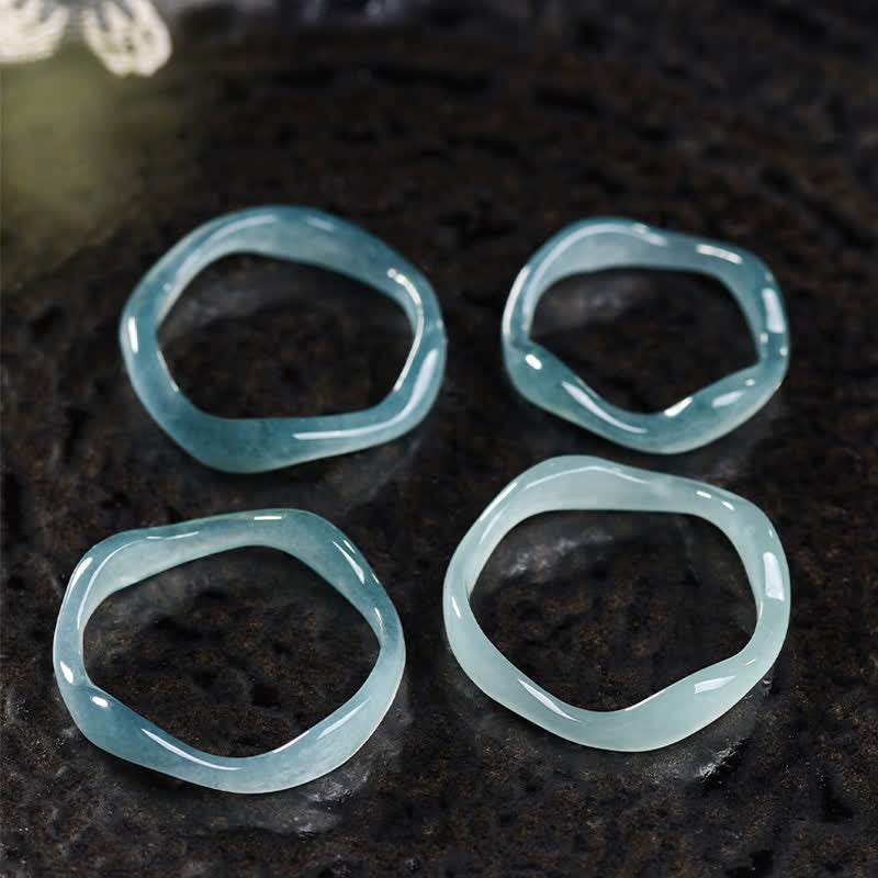 Buddha Stones Anello irregolare portafortuna in giada - image 4
