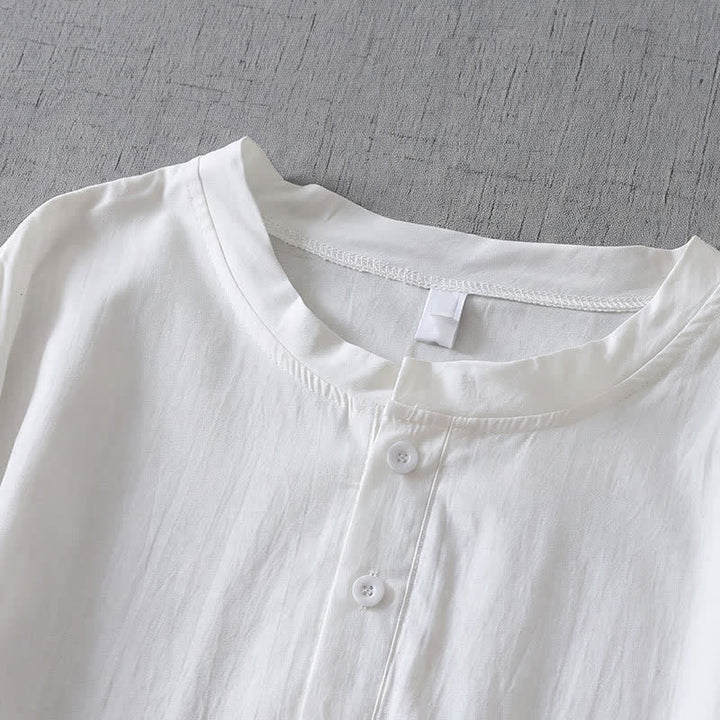Buddha Stones Camicia da donna a maniche lunghe, tinta unita, con bottoni e taschino, ideale per l'autunno. - image 12