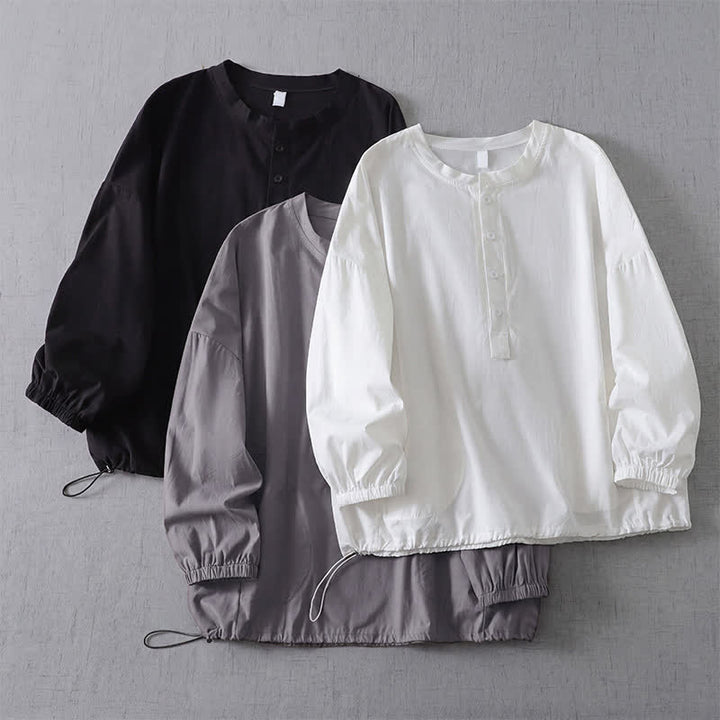 Buddha Stones Camicia da donna a maniche lunghe, tinta unita, con bottoni e taschino, ideale per l'autunno. - image 16