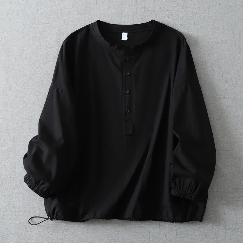 Buddha Stones Camicia da donna a maniche lunghe, tinta unita, con bottoni e taschino, ideale per l'autunno. - Nero - US14, UK/AU18, EU46 (2XL) - image 5