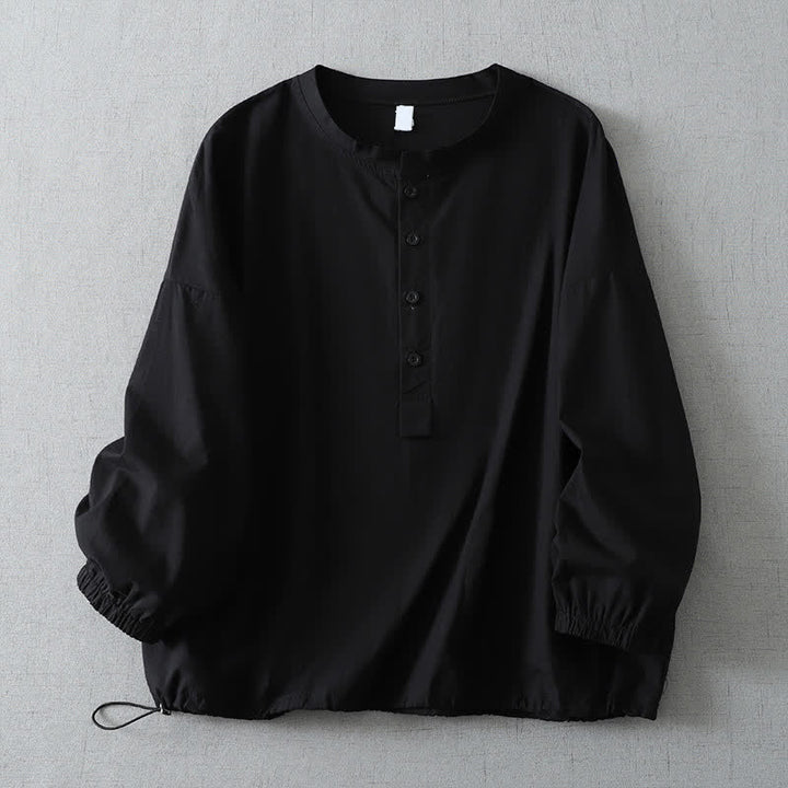 Buddha Stones Camicia da donna a maniche lunghe, tinta unita, con bottoni e taschino, ideale per l'autunno. - Nero - US14, UK/AU18, EU46 (2XL) - image 5