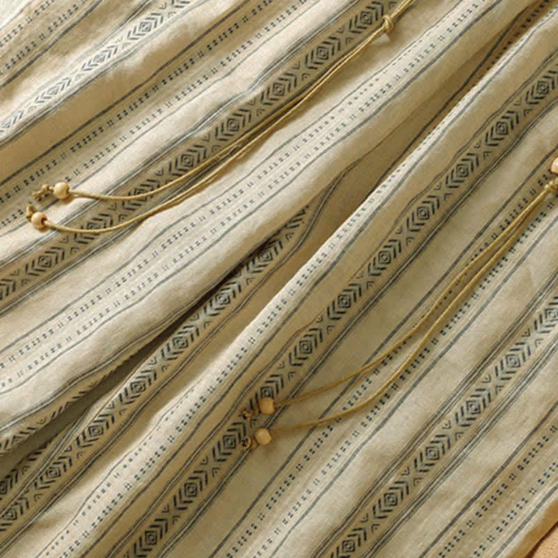 Buddha Stones Pantaloni casual da donna a righe con coulisse, stile boho, per primavera/estate, con gamba dritta e tasca. - image 14
