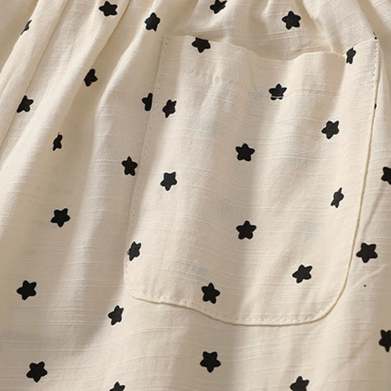 Buddha Stones Pantaloni capri da donna stile boho casual primavera estate con coulisse a righe, motivo ramo e stella, pantaloni harem con tasca - image 10