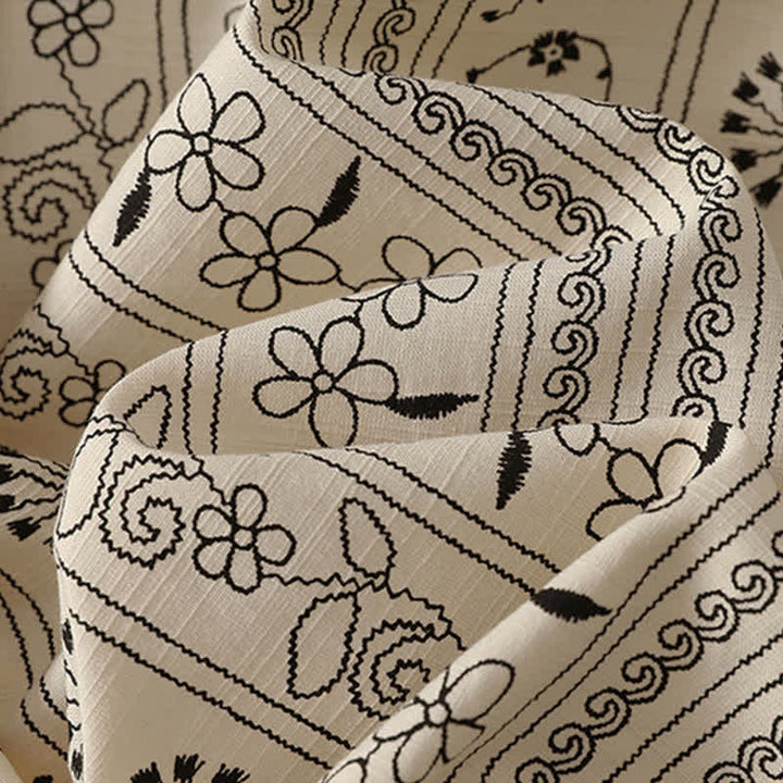 Buddha Stones Pantaloni capri da donna stile boho casual primavera estate con coulisse a righe, motivo ramo e stella, pantaloni harem con tasca - image 4
