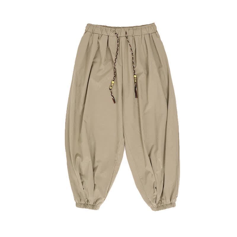 Buddha Stones Pantaloni harem da uomo stile Tang, casual, primavera/estate, con coulisse e tasca, modello corto. - image 10