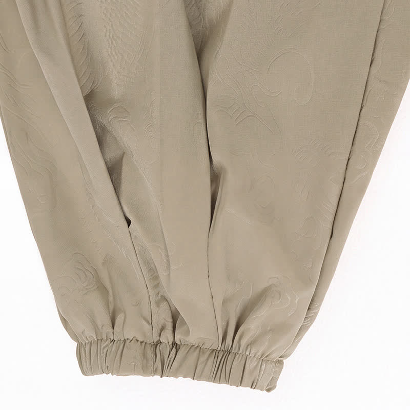 Buddha Stones Pantaloni harem da uomo stile Tang, casual, primavera/estate, con coulisse e tasca, modello corto. - image 13