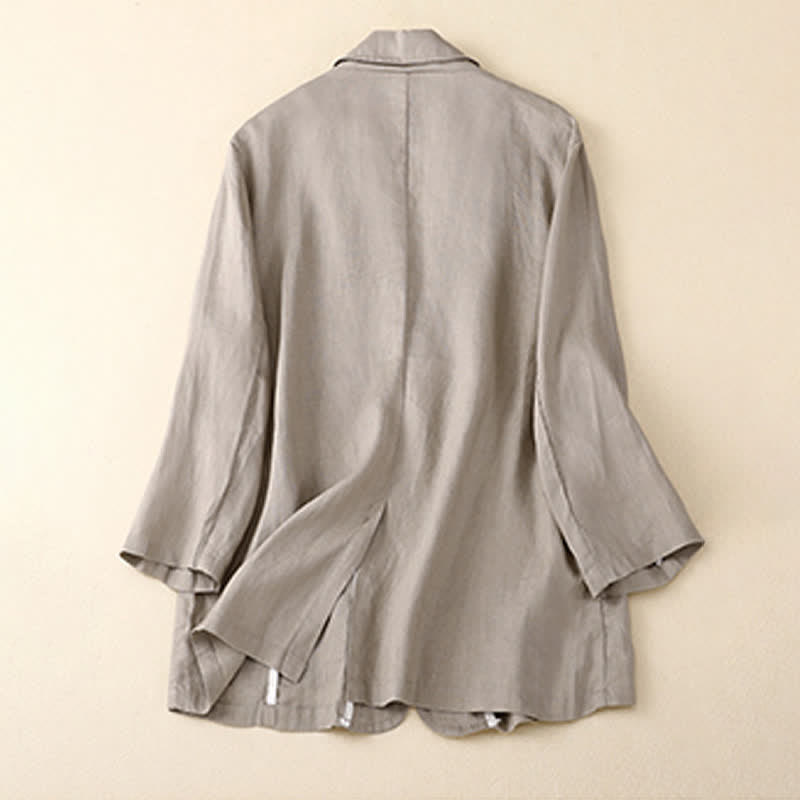 Buddha Stones Camicia da donna a maniche a tre quarti, tinta unita, casual, minimalista, con taschino, ideale per primavera/estate. - image 13