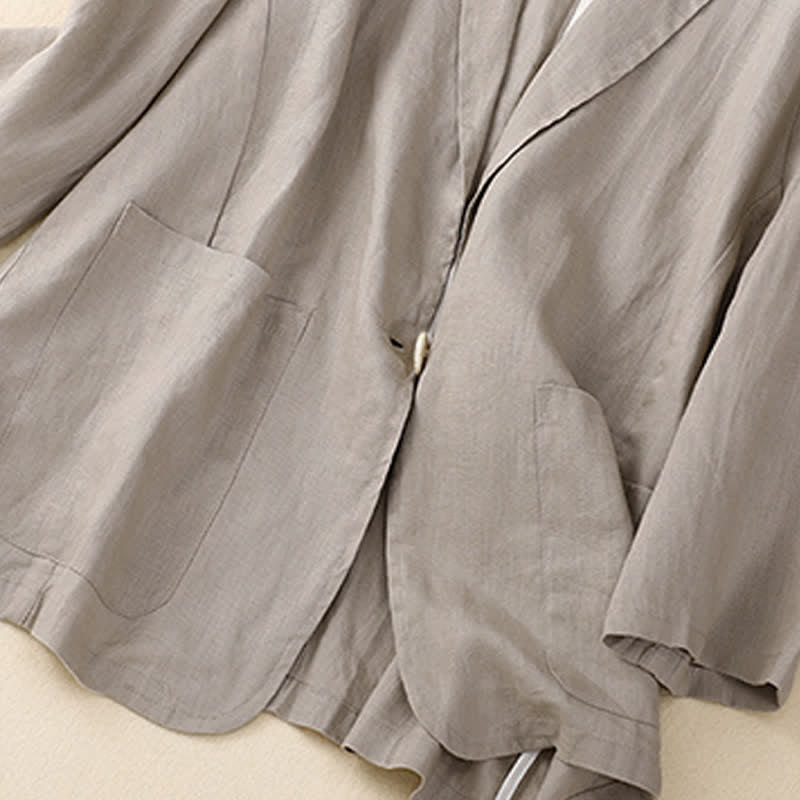 Buddha Stones Camicia da donna a maniche a tre quarti, tinta unita, casual, minimalista, con taschino, ideale per primavera/estate. - image 16