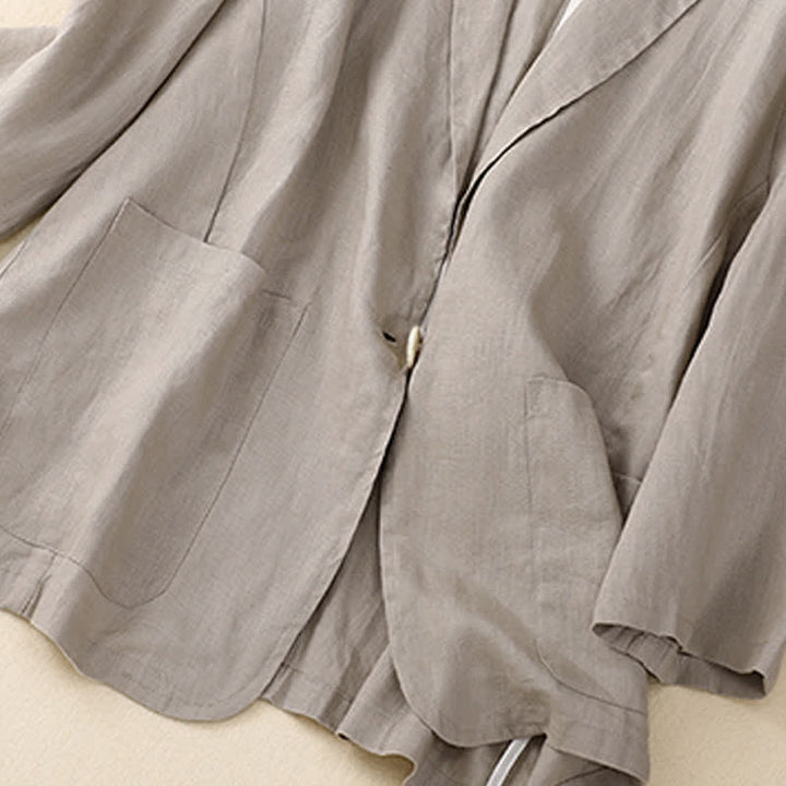 Buddha Stones Camicia da donna a maniche a tre quarti, tinta unita, casual, minimalista, con taschino, ideale per primavera/estate. - image 16