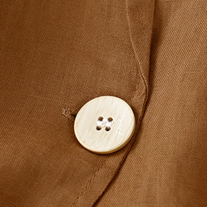 Buddha Stones Camicia da donna a maniche a tre quarti, tinta unita, casual, minimalista, con taschino, ideale per primavera/estate. - image 3