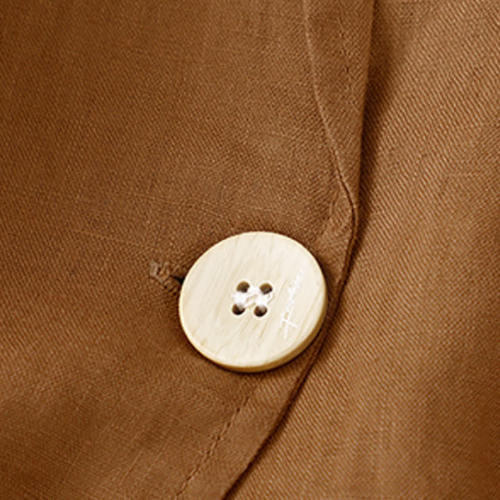 Buddha Stones Camicia da donna a maniche a tre quarti, tinta unita, casual, minimalista, con taschino, ideale per primavera/estate. - image 3