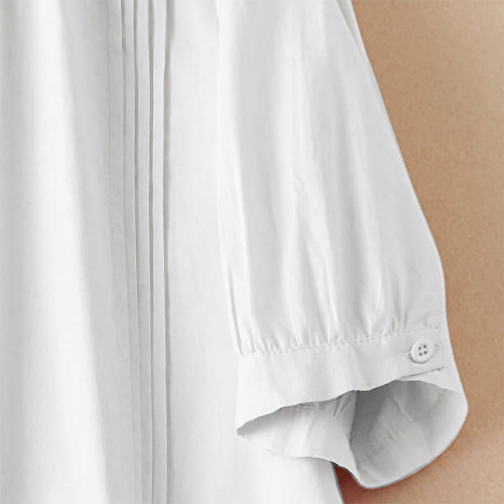 Buddha Stones Camicia da donna a maniche corte, classica, semplice, con bottoni, tinta unita, ideale per l'estate. - image 17
