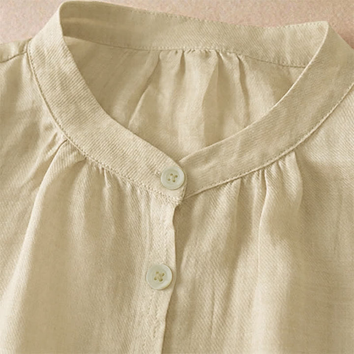 Buddha Stones Camicia da donna a maniche corte, classica, semplice, con bottoni, tinta unita, ideale per l'estate. - image 10