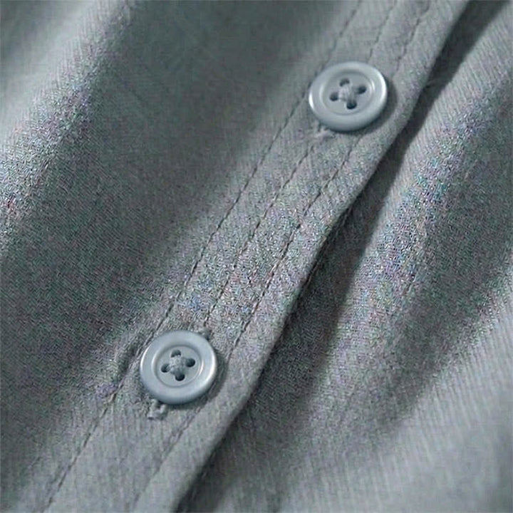 Buddha Stones Camicia da donna a maniche corte, classica, semplice, con bottoni, tinta unita, ideale per l'estate. - image 4
