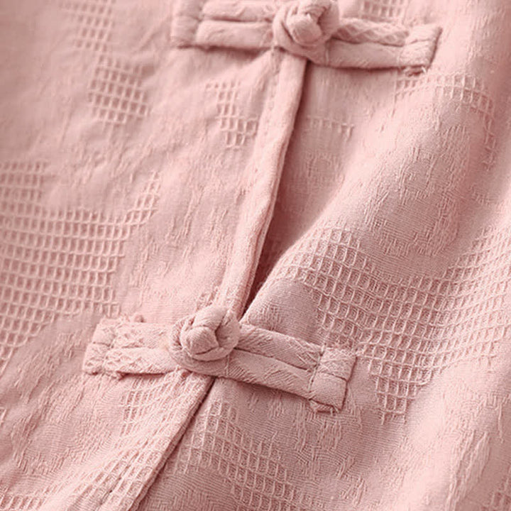 Buddha Stones Camicia da donna a maniche lunghe, stile Tang, con colletto alla coreana, bottoni a rana, tinta unita, ideale per primavera e autunno, con taschino. - image 11