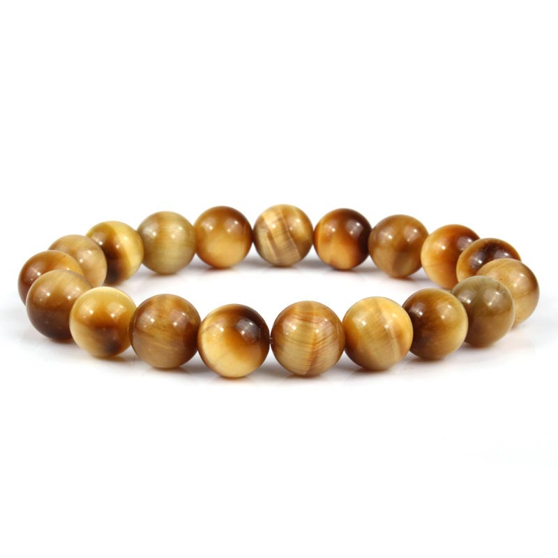 Braccialetto di perline di occhio di tigre di cristallo di guarigione di ansia e stress Buddha Stones