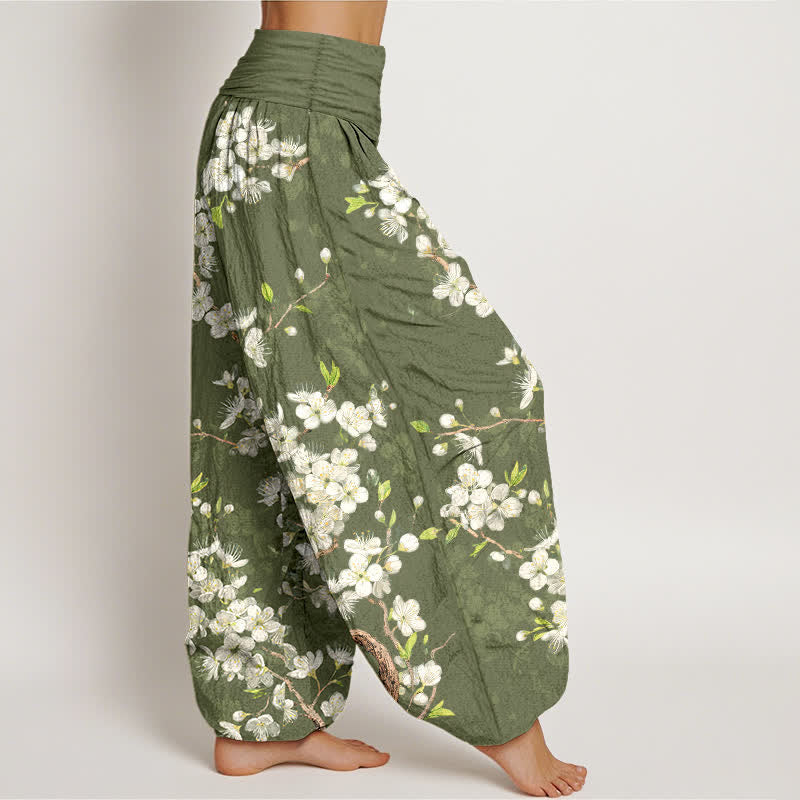 Buddha Stones Pantaloni harem da donna in cotone con motivo floreale e elastico in vita. - image 9