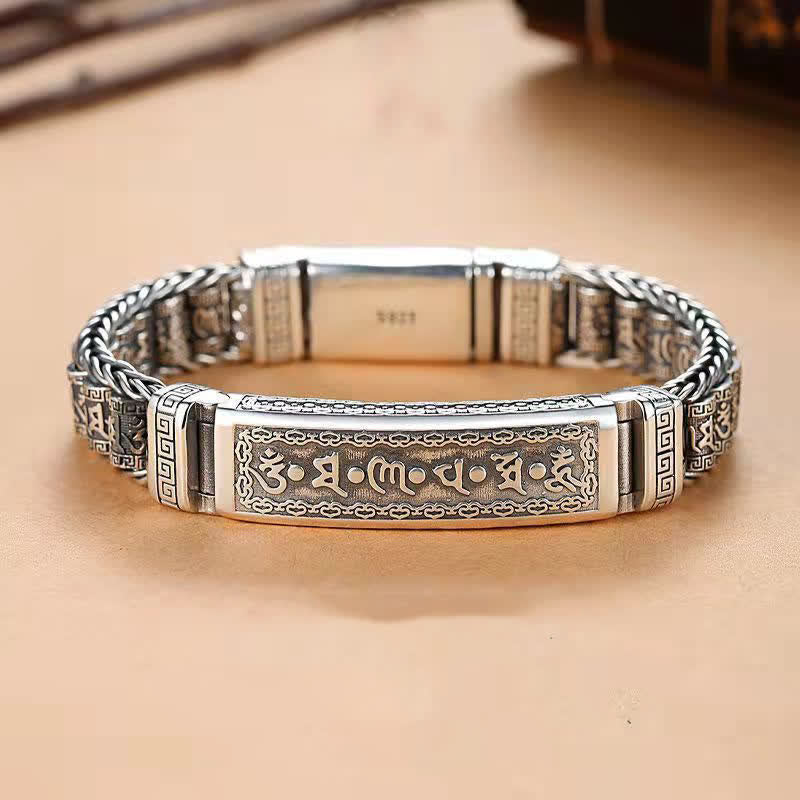 Buddha Stones Bracciale di protezione in rame Om Mani Padme Hum - 7,9–8,3 pollici (20–21 cm) - image 0