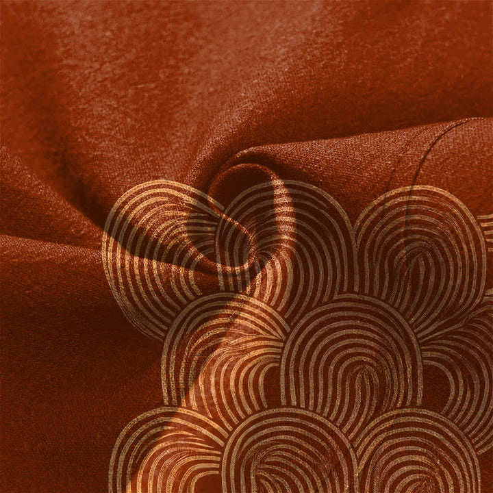 Buddha Stones Kimono da uomo in cotone con motivo a mezzaluna e apertura frontale. - image 5