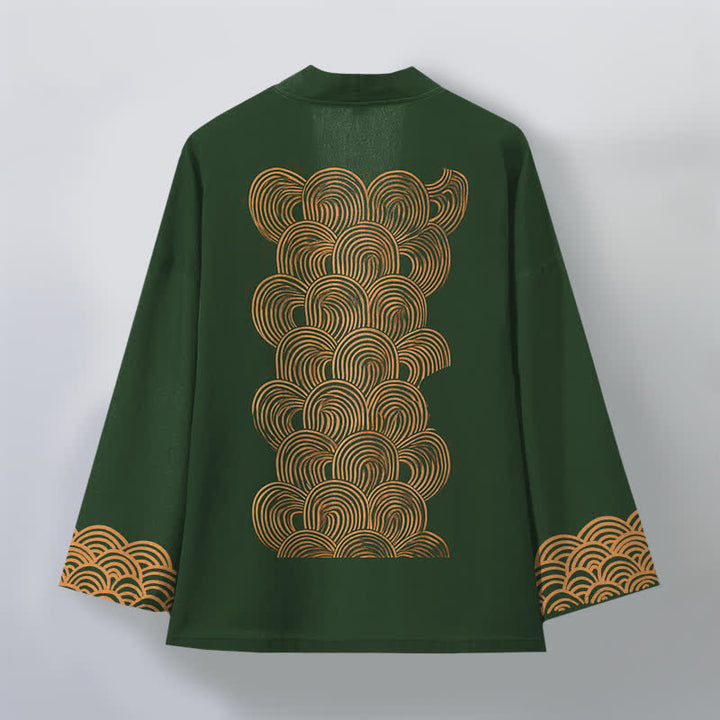 Buddha Stones Kimono da uomo in cotone con motivo a mezzaluna e apertura frontale. - image 11