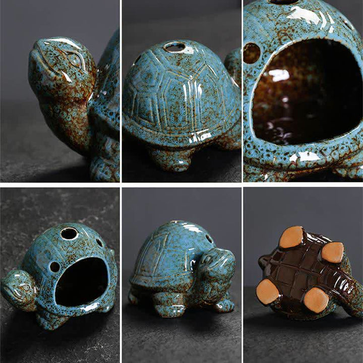 Buddha Stones Bruciatore di incenso in ceramica a forma di tartaruga - image 2