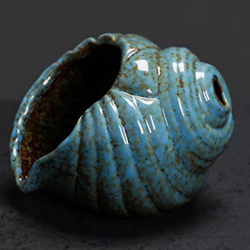 Buddha Stones Bruciatori di incenso in ceramica Shankha, conchiglia purificatrice. - image 1